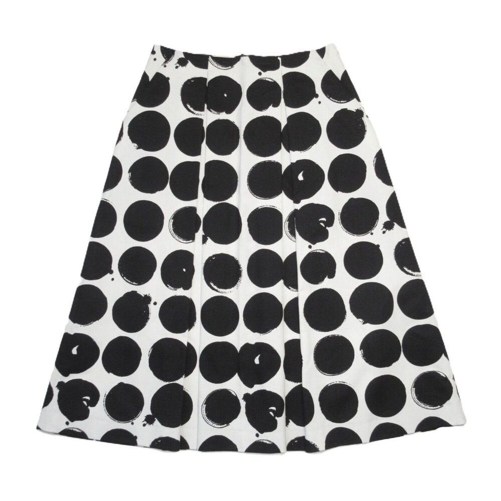 NWT marimekko Hilama in Ruusuruoho Black White Circle Dot Pleated Skirt 34 / 4 - Picture 1 of 7